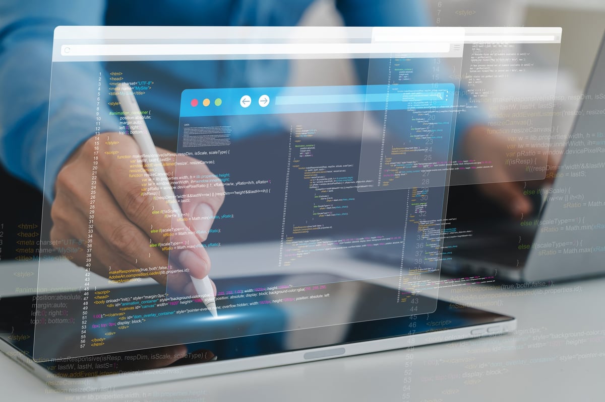 Developer working on cybersecurity solution